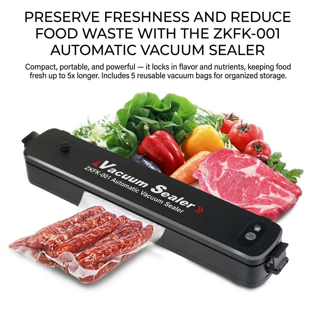 Automatic Handheld Sealing Machine + 5 Bags | Fresh Food Storage & Kitchen Organization ZKFK-001