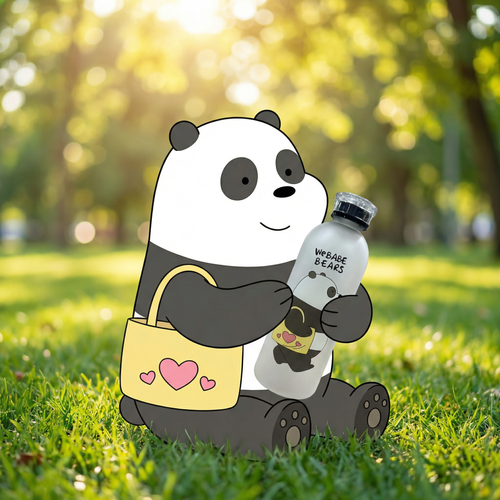 We Bear Panda Bottle 1000ml Dual Caps & Straw | Rendon Designs