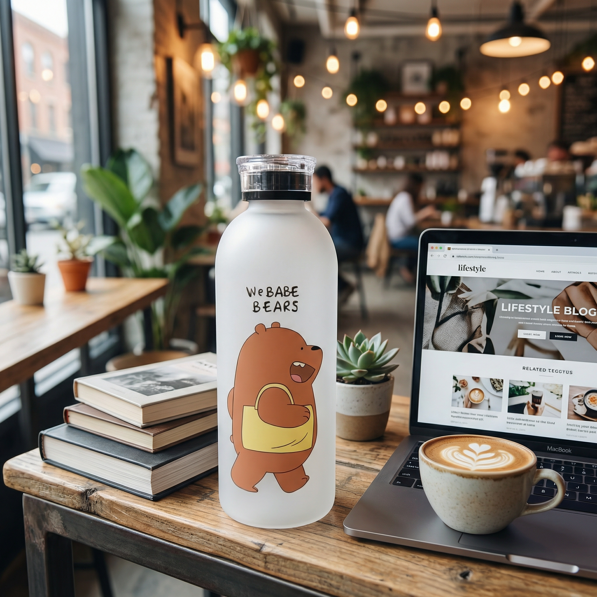 We Bear Panda Bottle 1000ml Dual Caps & Straw | Rendon Designs